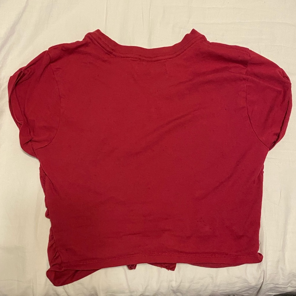 urban outfitters pink crop top with knot